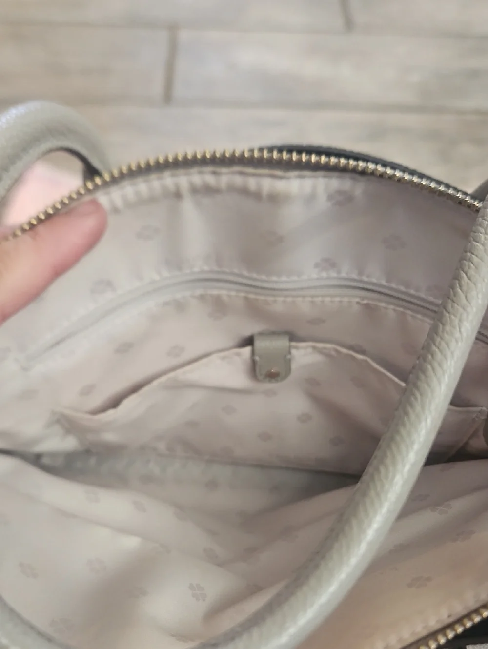 kate spade New York Margaux  gray pebble leather satchel with crossbody strap